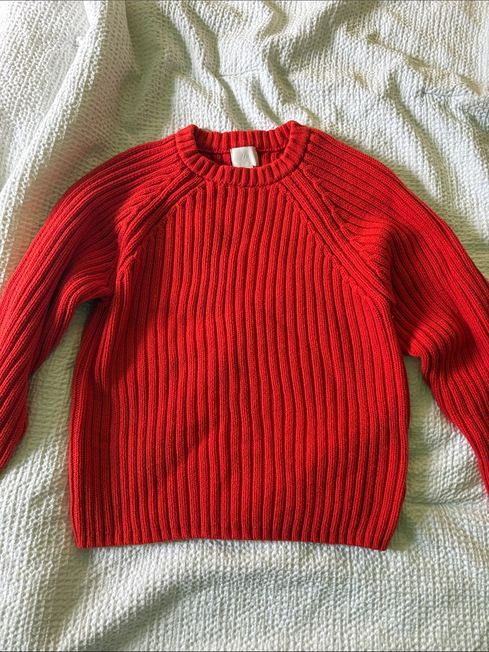 H&M Chunky Ribbed Crewneck Sweater - Bright Red